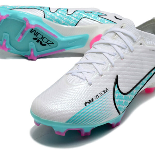 Nike Mecuiral Air Zoom White & Turquoise - football cleats