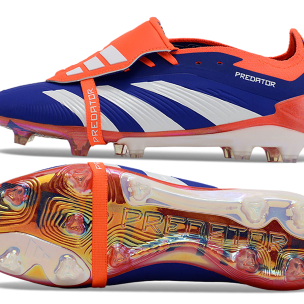 Adidas Predator FG Blue, Red & White football cleats