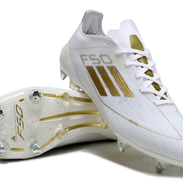 Adidas F50 White & Gold SG football cleats