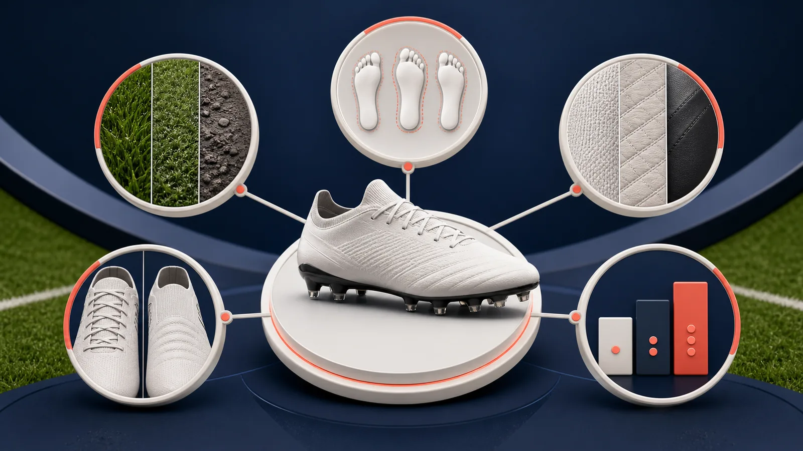 Football boots buying guide showing surface, fit, upper, closure and budget choices